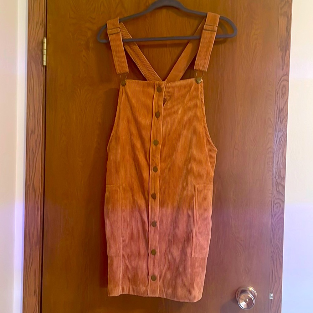 Cute corduroy overall skirt dress!